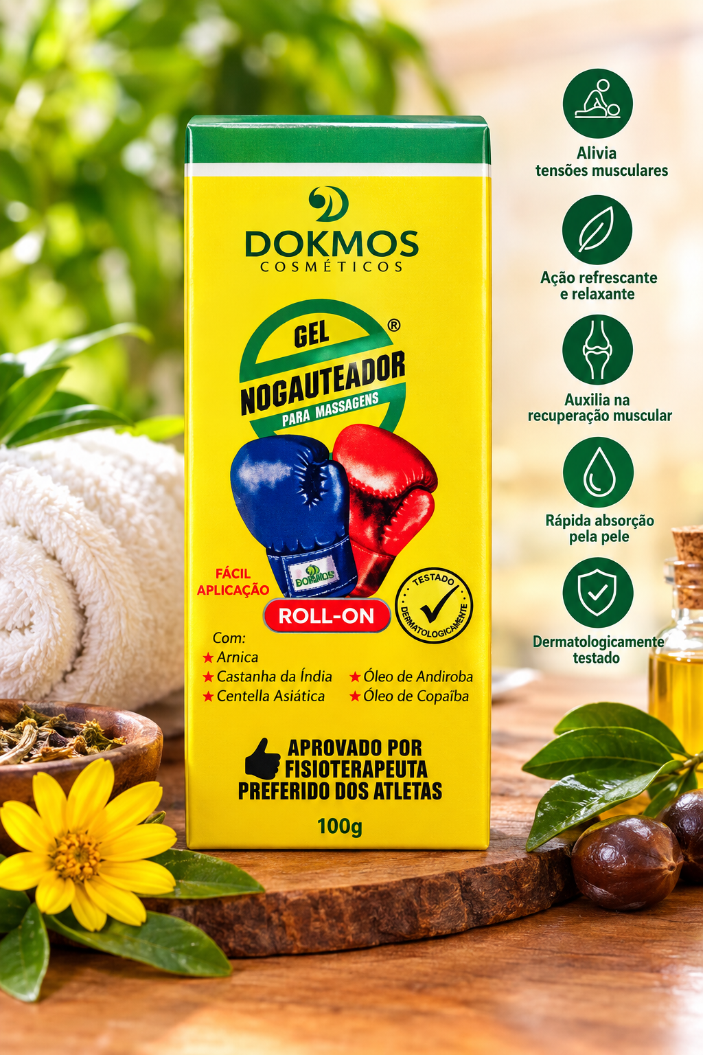 Gel nocauteador roll-on