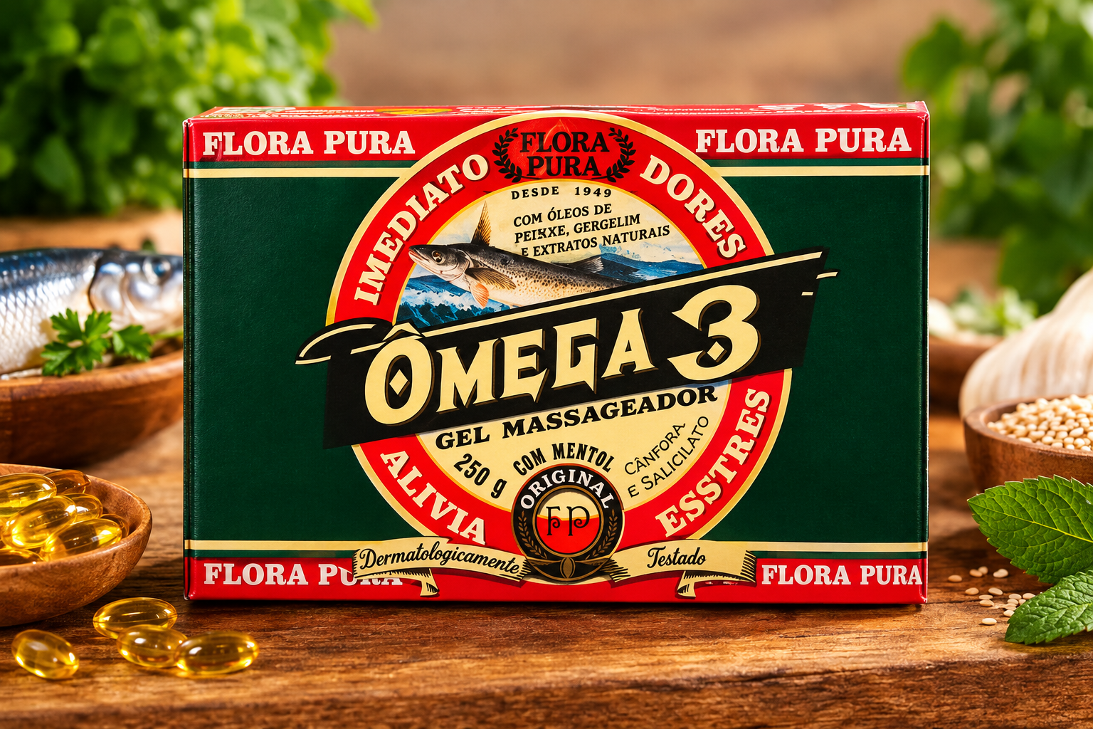 Ômega 3 gel massageador